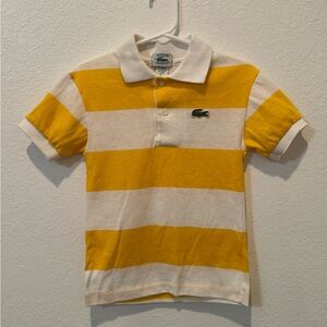 Vintage 80’s Kids Lacoste Polo with Yellow and White Stripes
